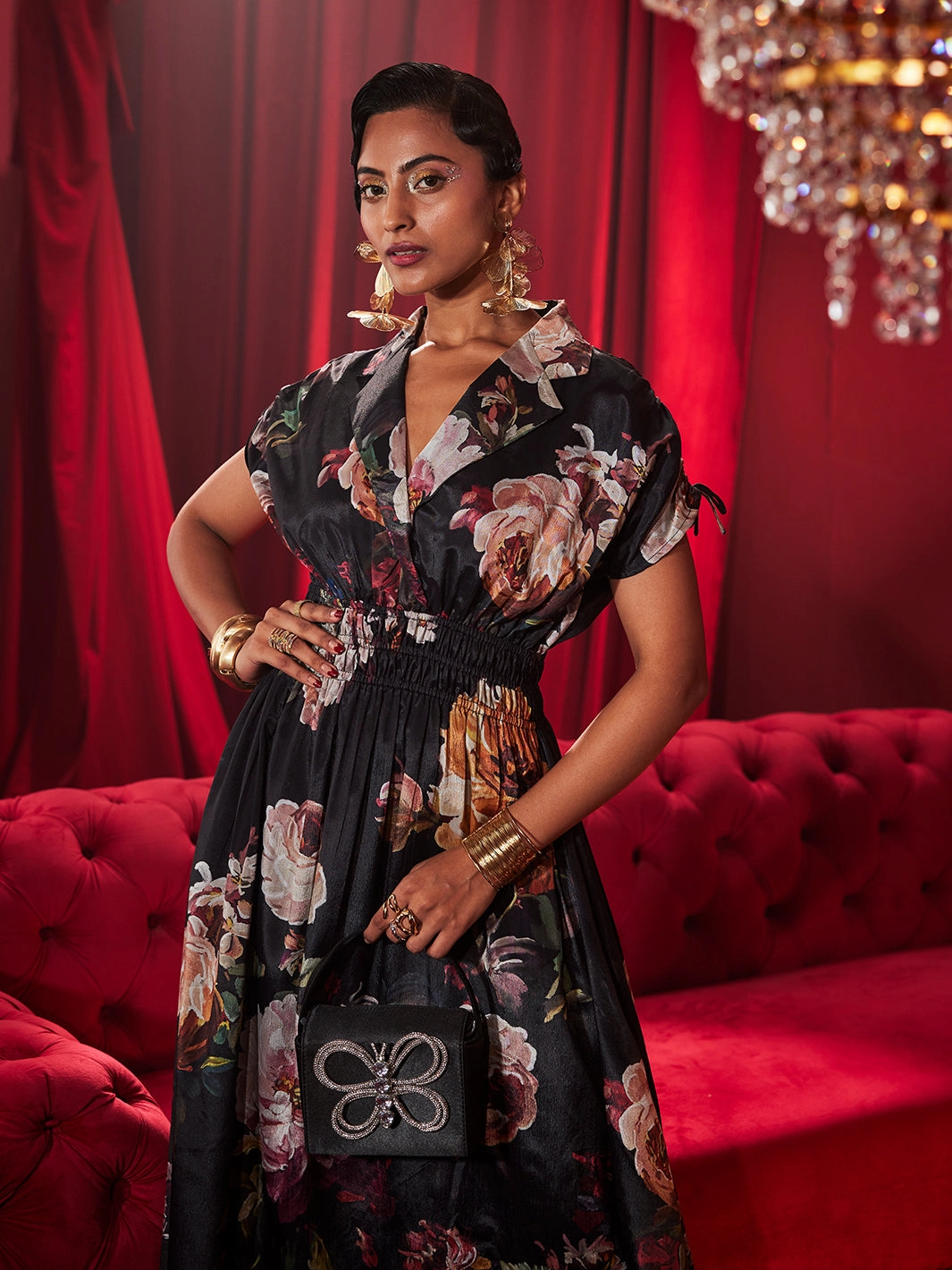 Painted Floral Dress Vibrant color dress