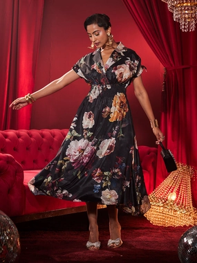 Casual chic dress Painted Floral Dress