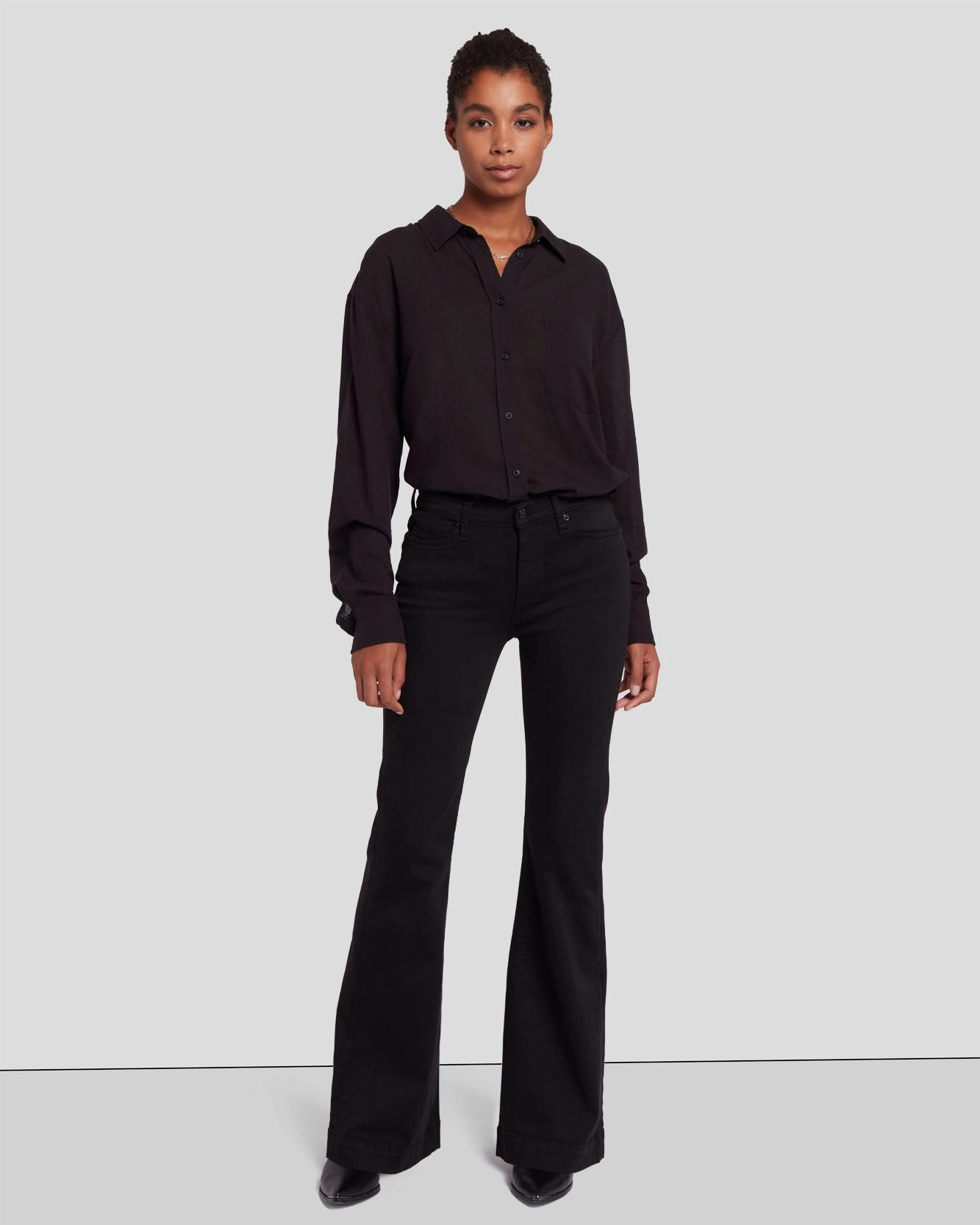 Trend Setter Smart Casual Classic Wear DOJO TAILORLESS FLARE IN BLACK