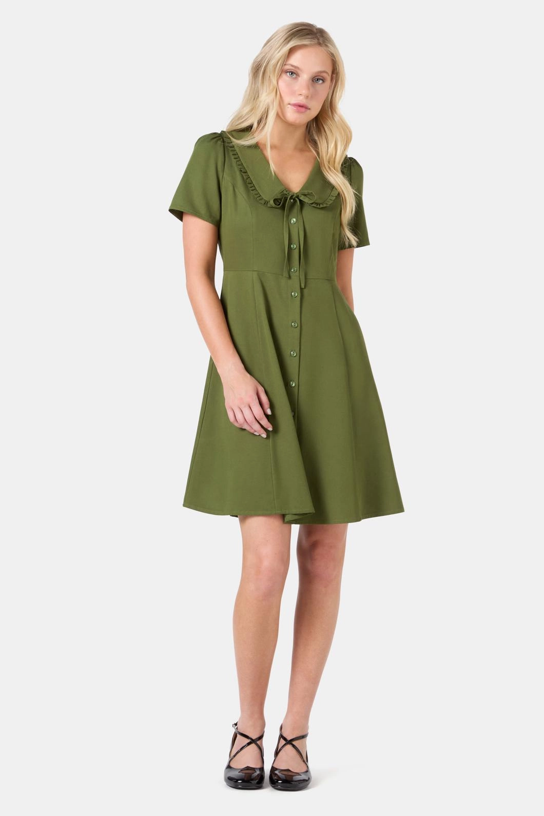 Natural Drape Dorothy Collared Mini Dress