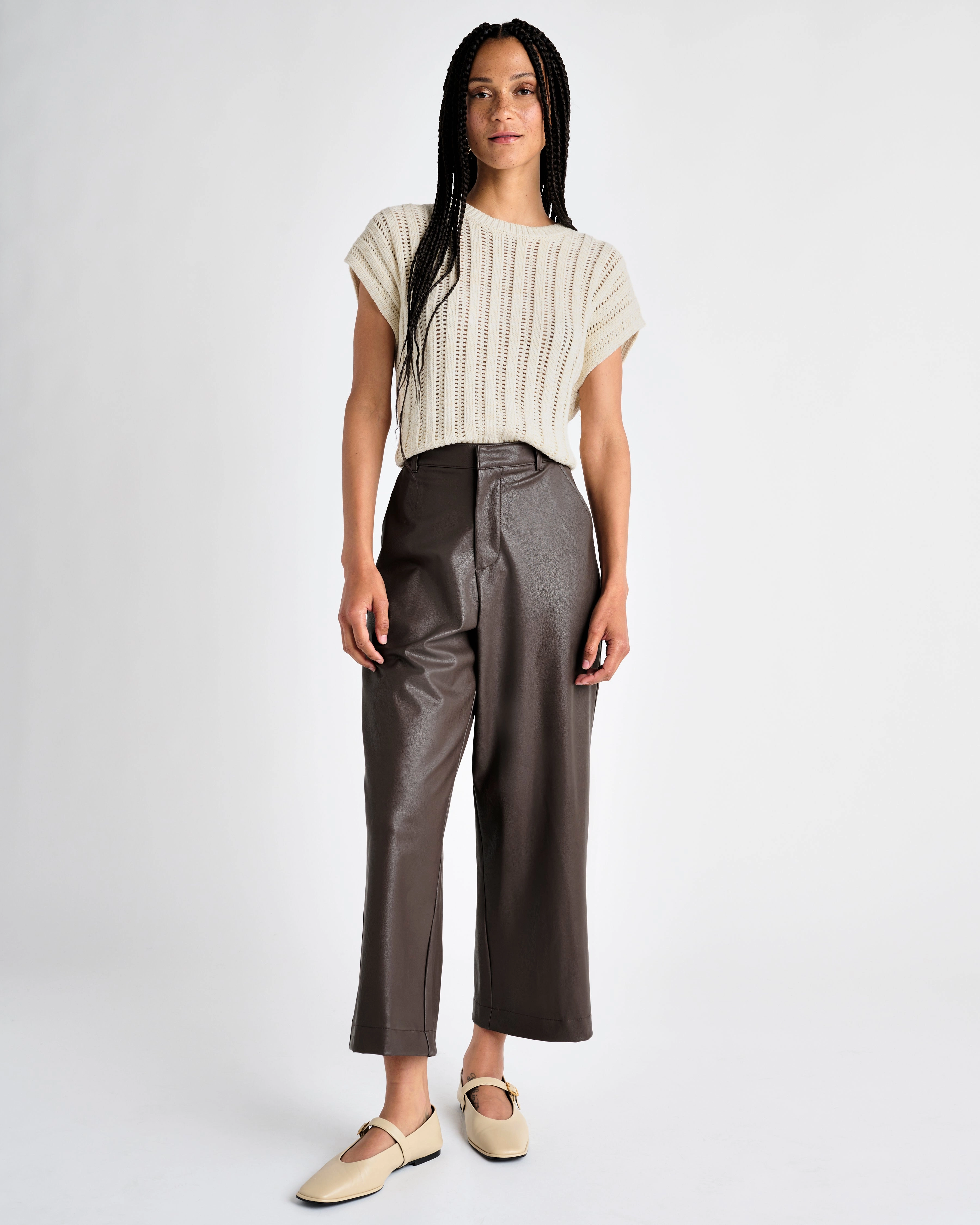 EcoDye Process VEGAN LEATHER ANKLE TROUSER