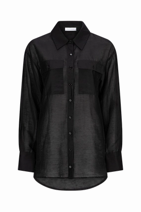 CURAAE Vincent Long Sleeve Shirt in Black Classic Grace Minimal Aesthetic