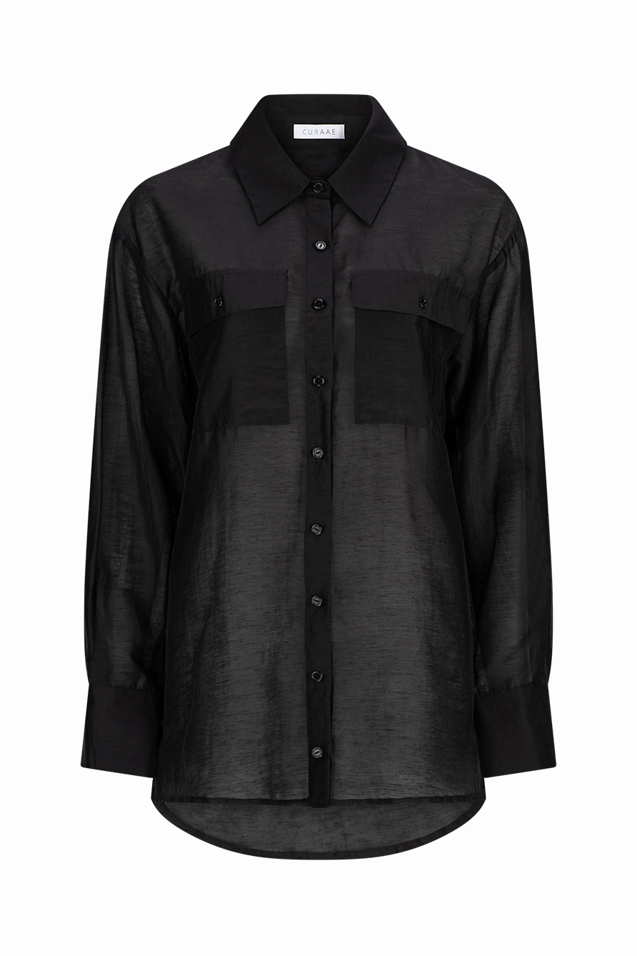 CURAAE Vincent Long Sleeve Shirt in Black Classic Mood