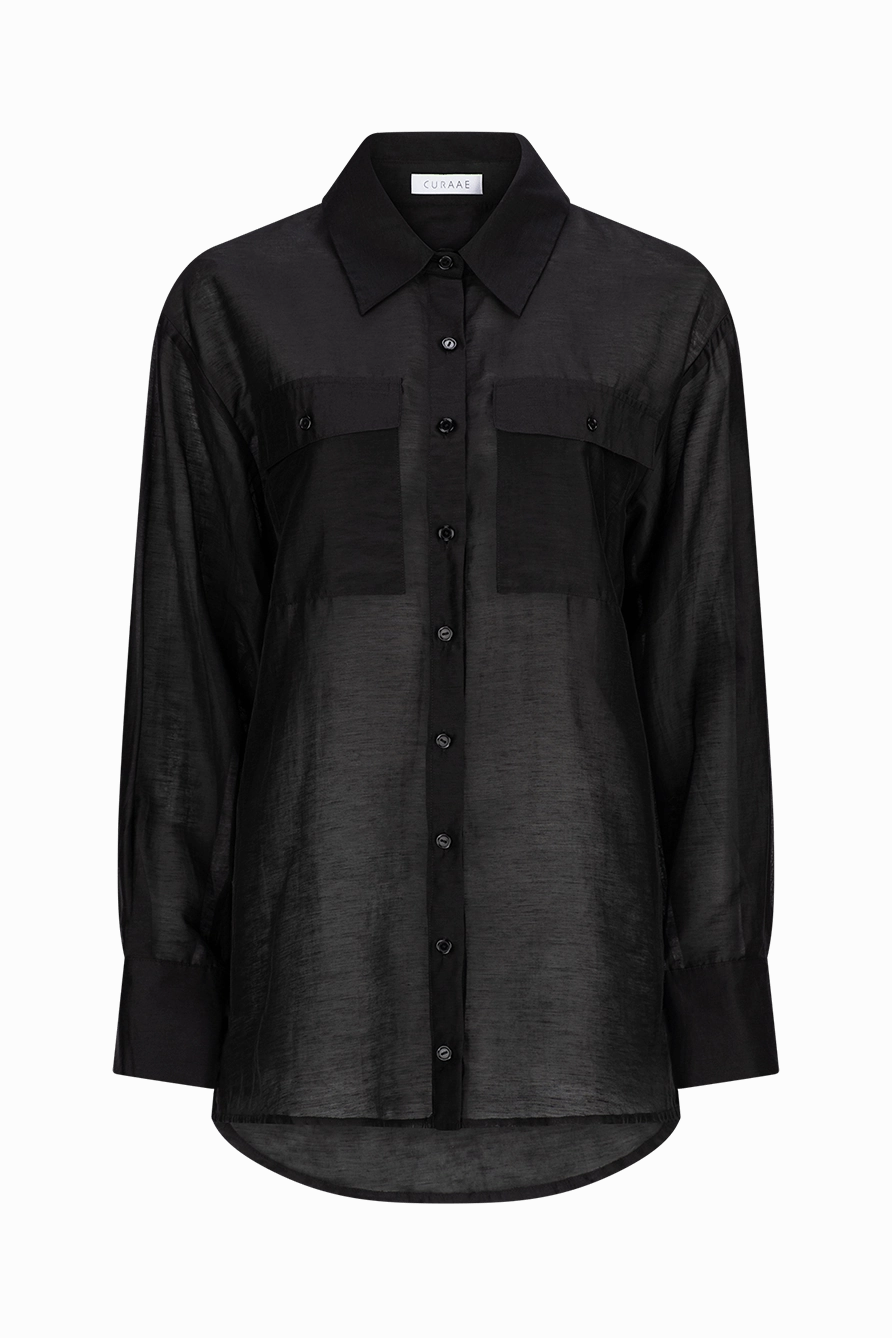breathable-mesh CURAAE Vincent Long Sleeve Shirt in Black
