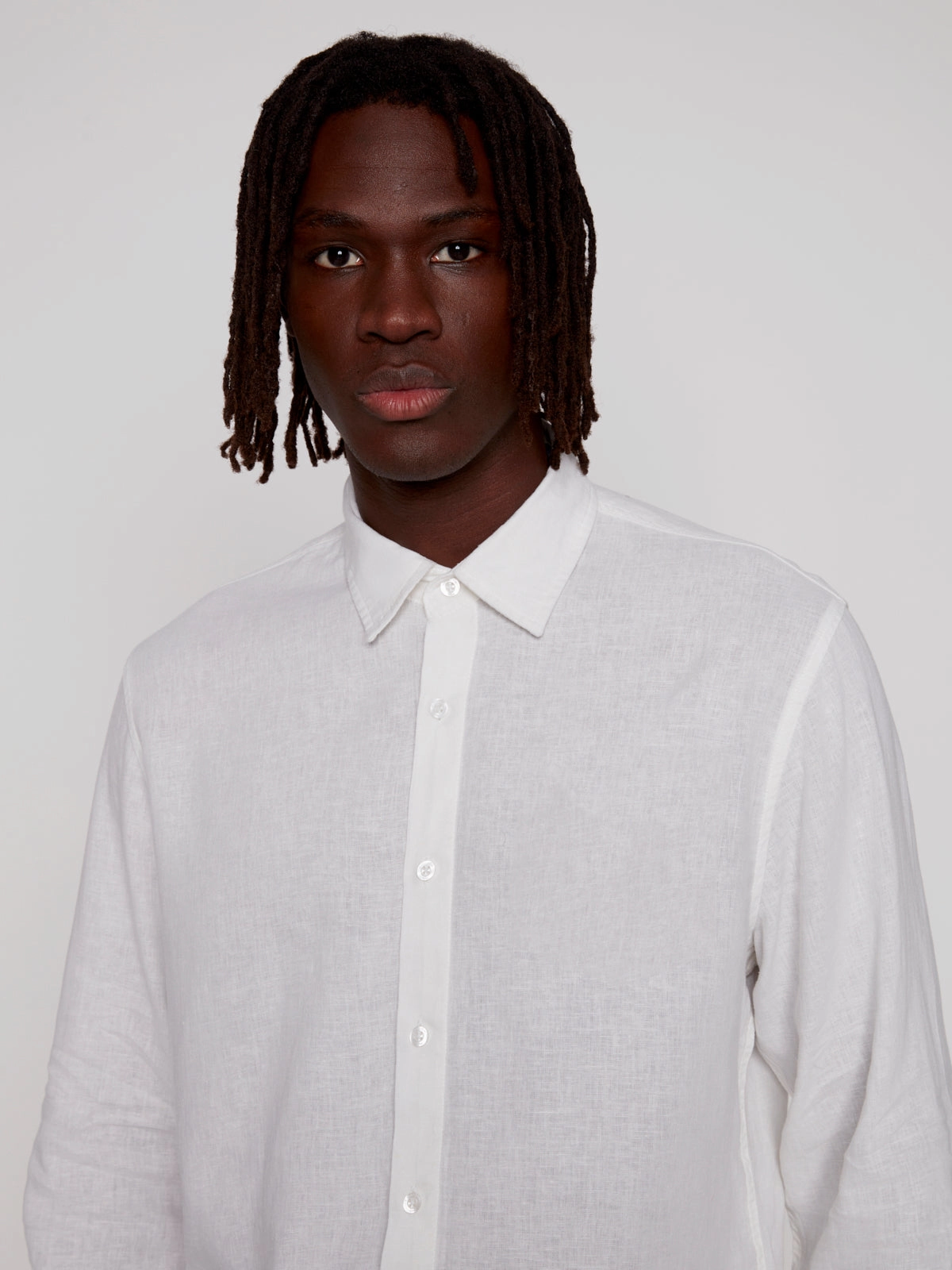 Weekend Style Layering Wear LINEN BLEND LONG SLEEVE SHIRT