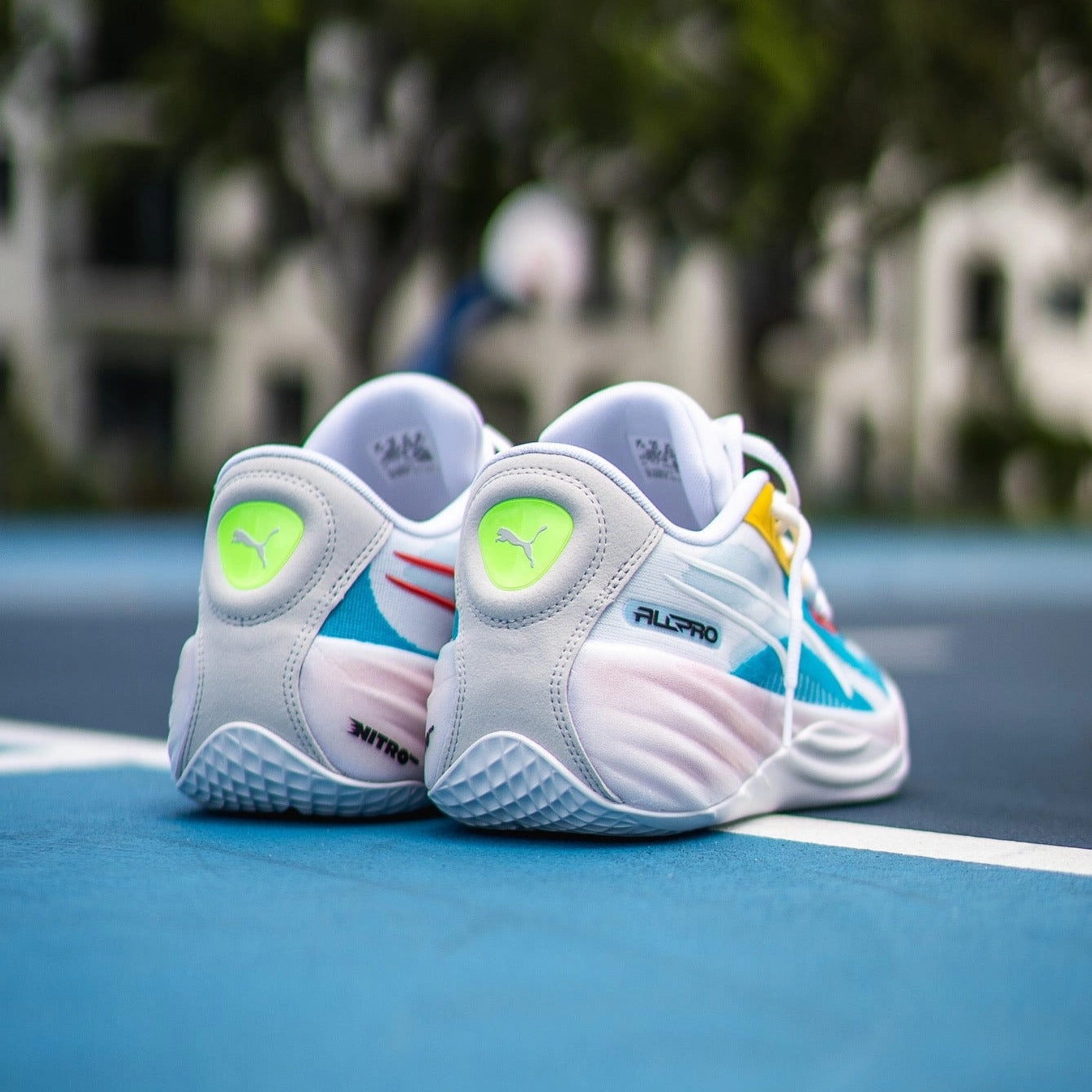 Mens Puma All-Pro Nitro (White/Multi) Supportive Traction Outfit Neutral