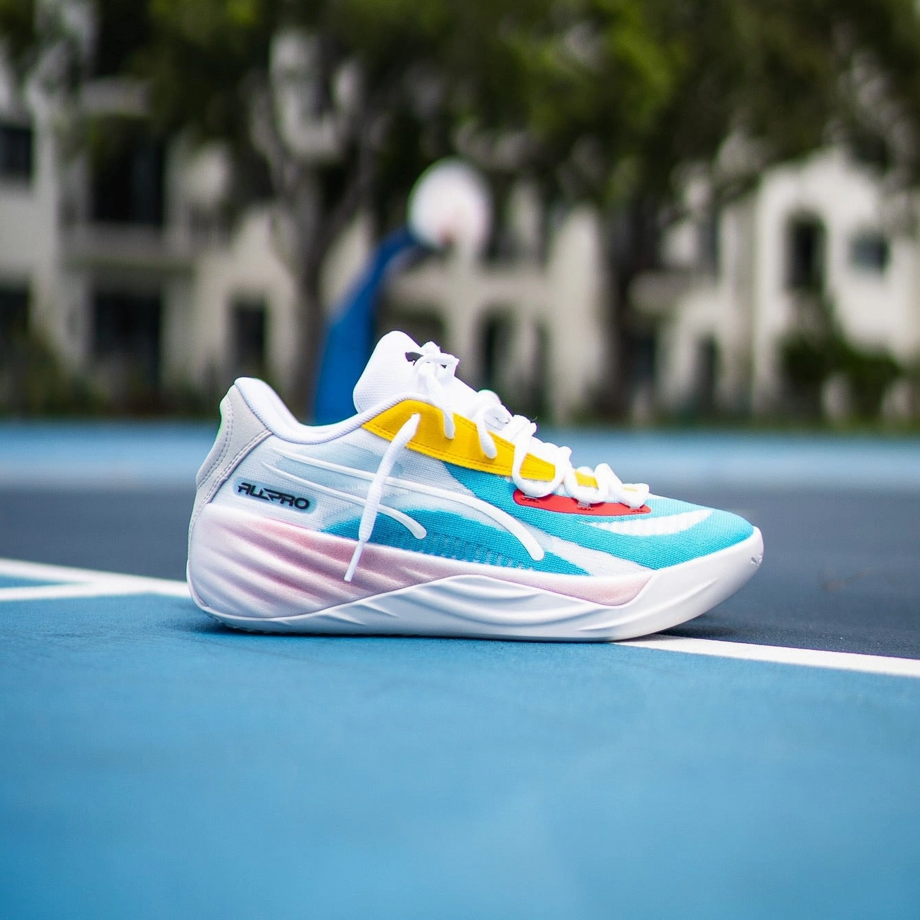 Mens Puma All-Pro Nitro (White/Multi) Odor   Resistant