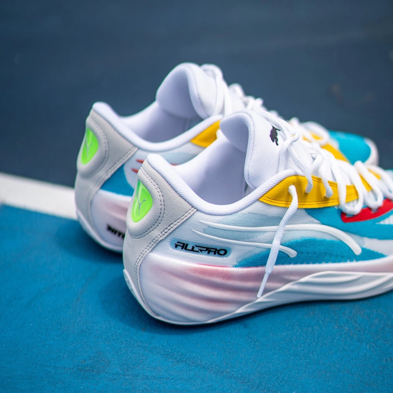 Basic Neutral Iconic Style Mens Puma All-Pro Nitro (White/Multi)