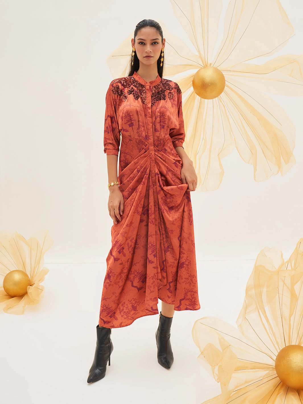 Sakura Gown Lower Hem Smart Casual