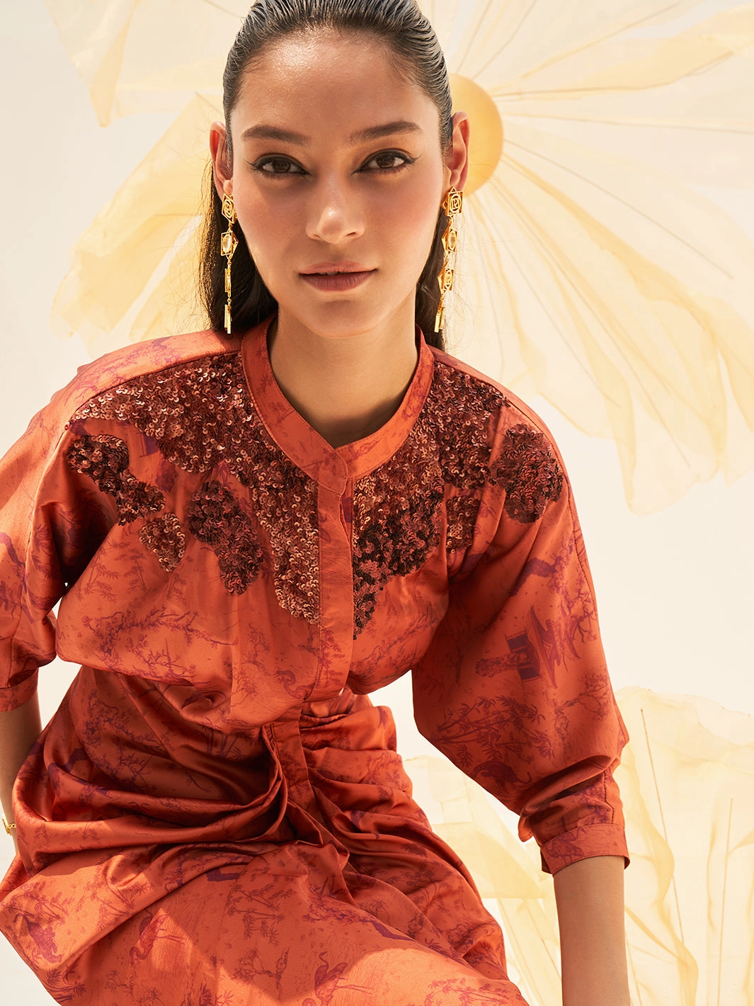 Sakura Gown Softly Structured V Neckline