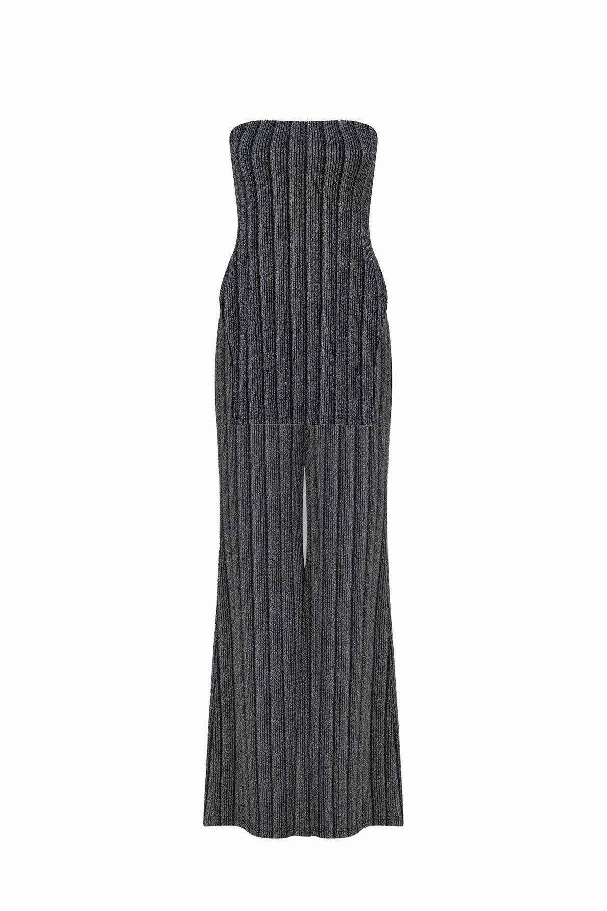 CURAAE Liberty Striped Knit Set in Grey Vibrant color dress