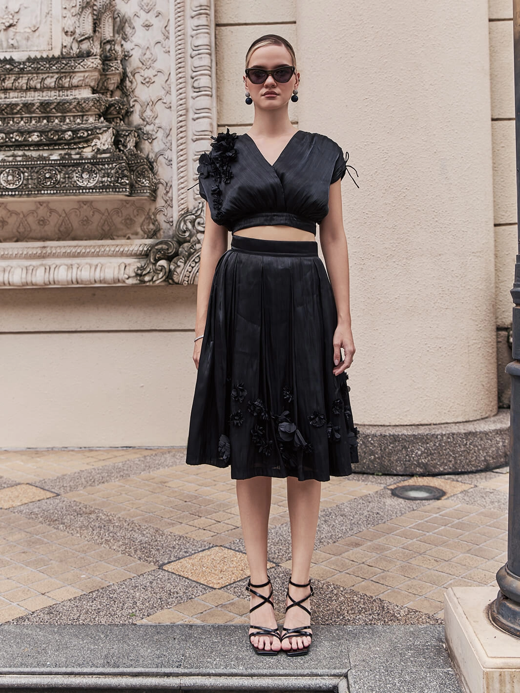 Classic Edge Blake Organza Applique Floral Co-ord Set