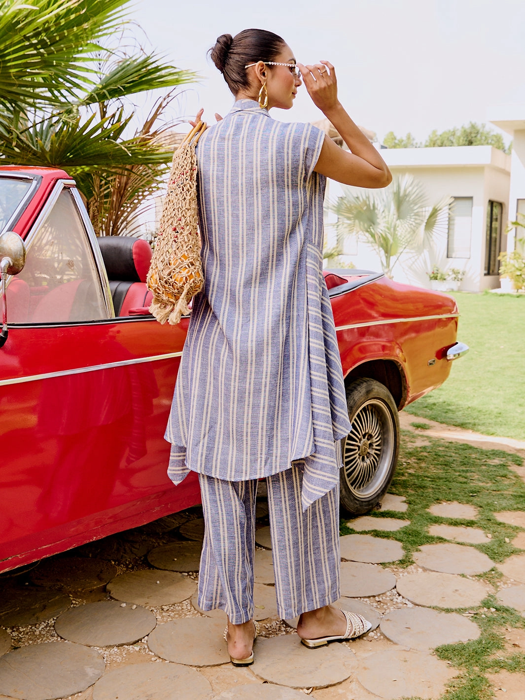 Normandy Striped Pants Texture Play Jewel-Tone