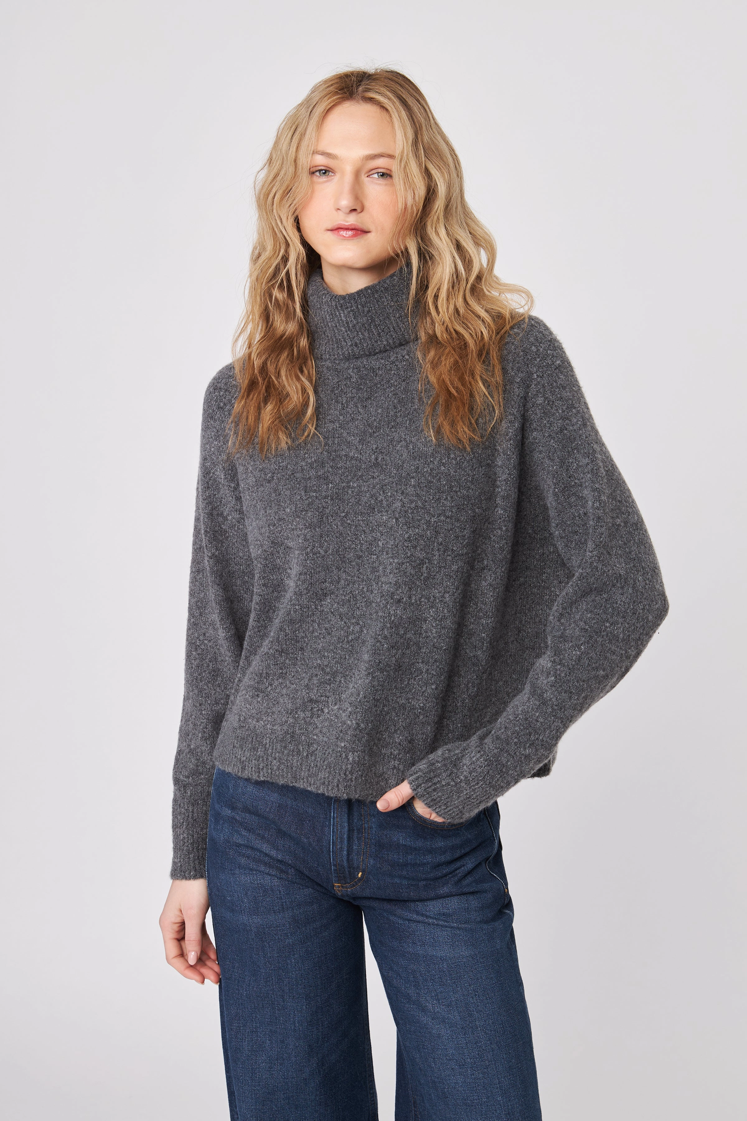 EMMETT SLOUCH NECK SWEATER Biodegradable Fiber Composition MicrofiberBlend