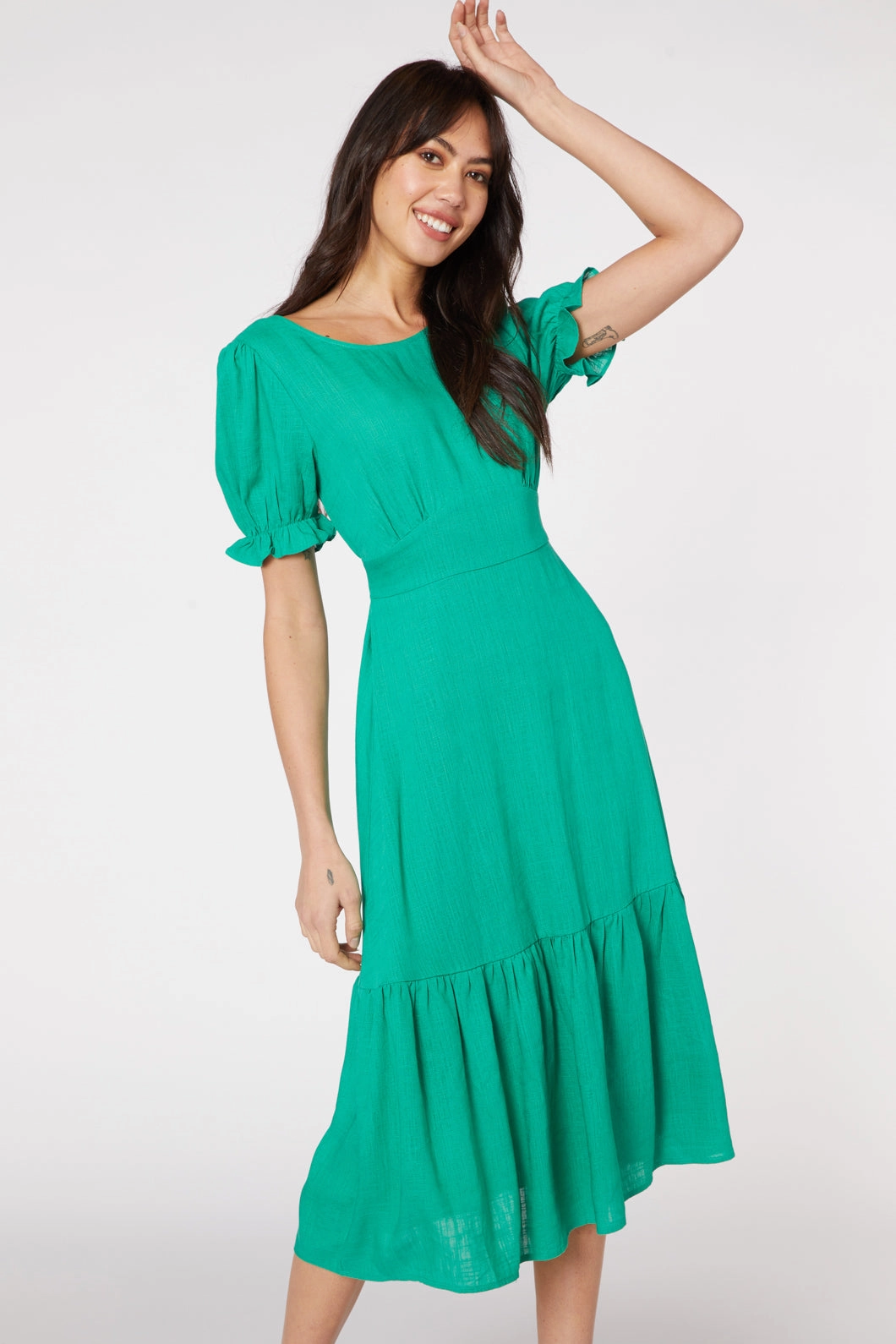 Artisanal-Detail Flattering Shape Look Enid Midi Dress