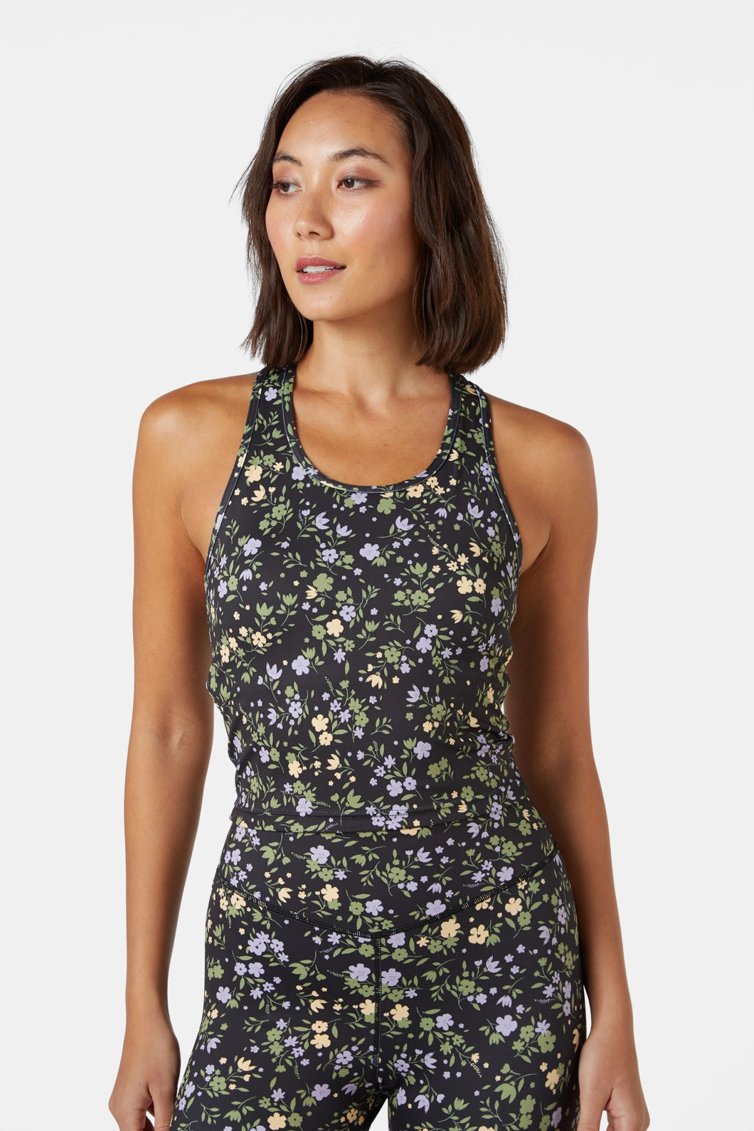 Erika Floral Cropped Tank ZipClosure Ethical production