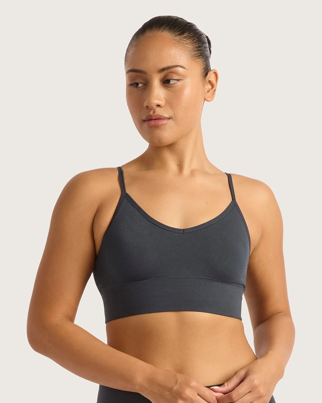 LYOLYTE Ribbed Low Back Bralette - Storm Fitness beginners High Impact Support