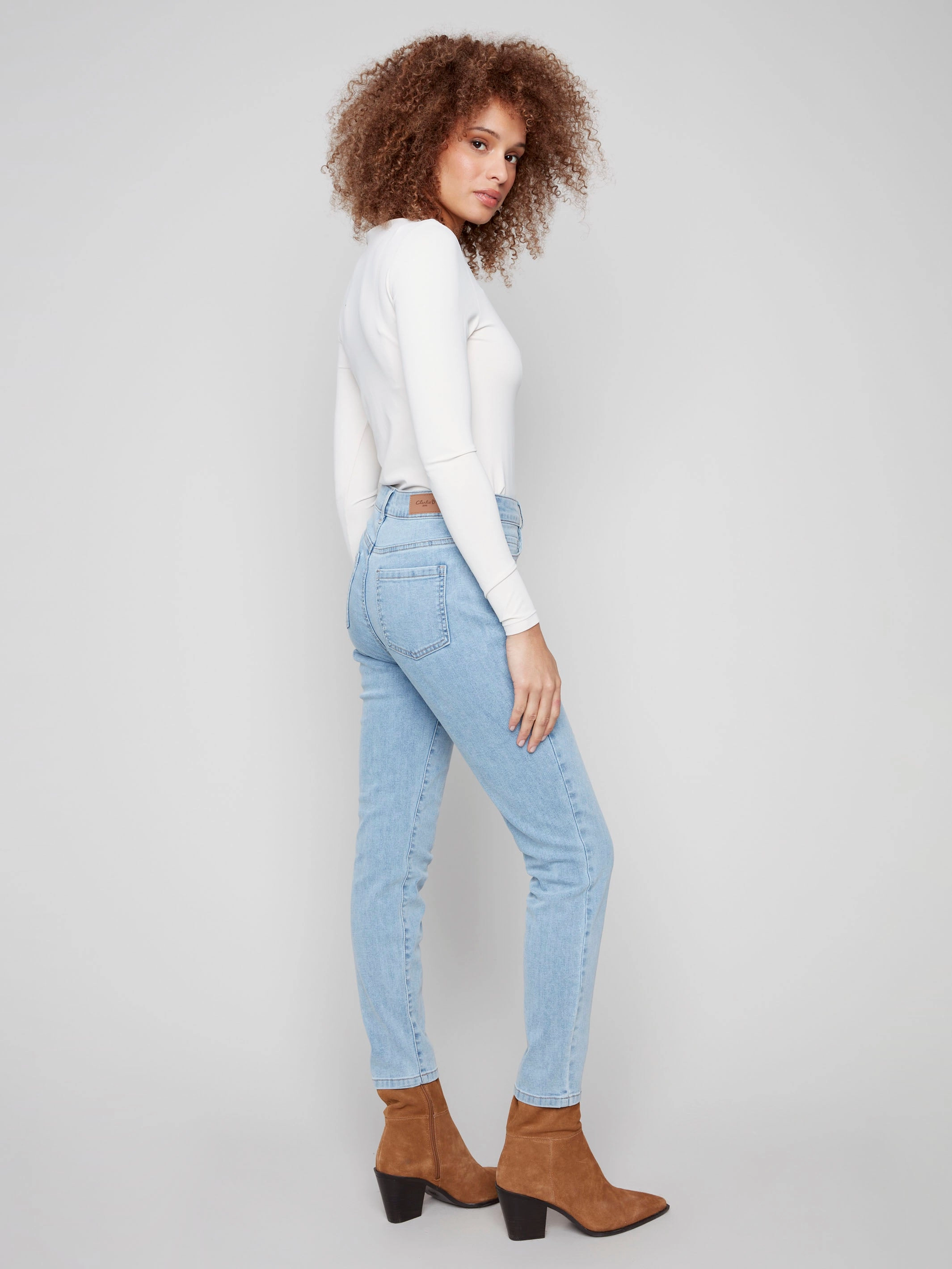 Casual Days Trendy Evening Stroll Claudia Slim Leg Jeans - Light Blue