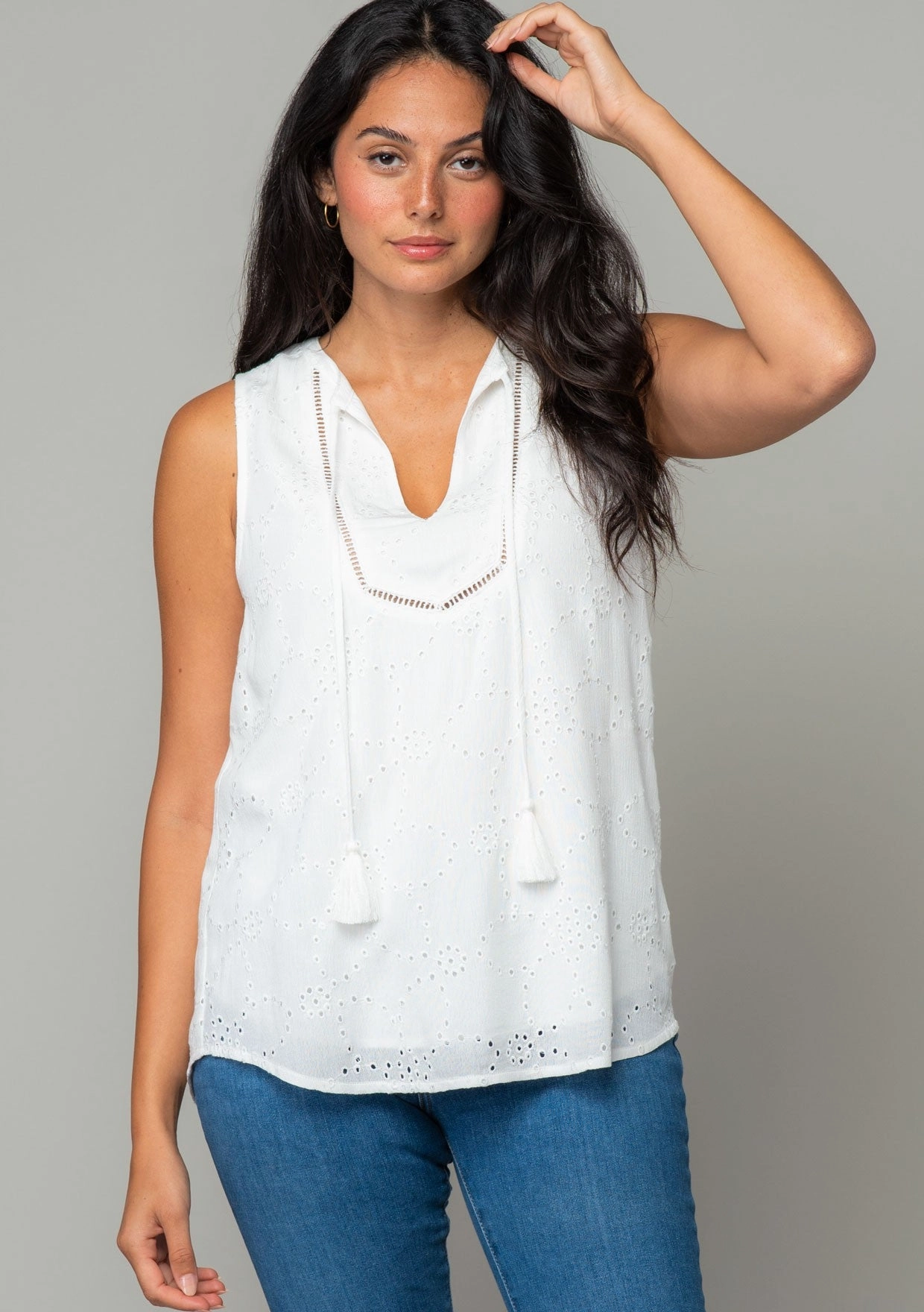 EYELET TANK WITH TIE NECK DurableZipper