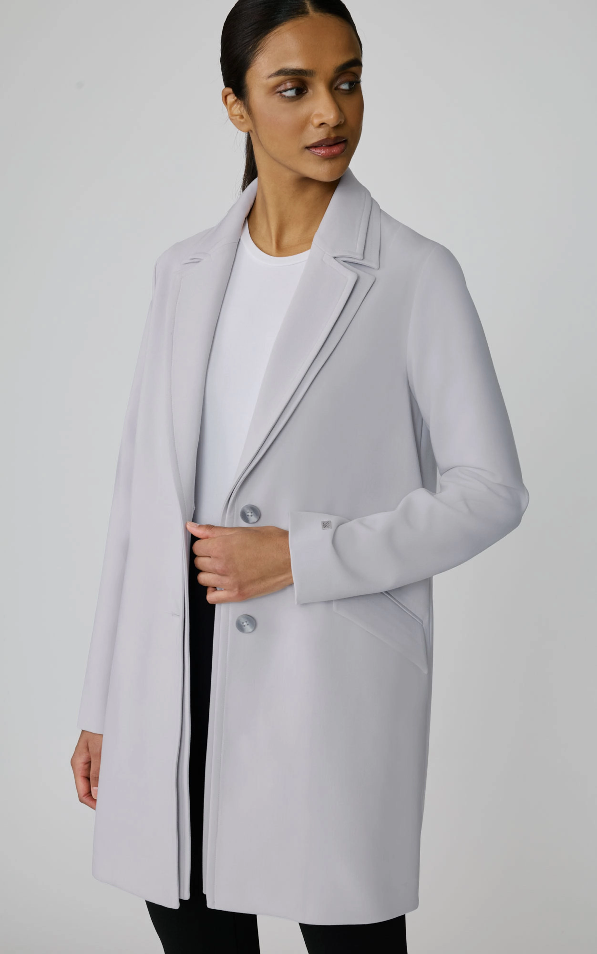 Work Wear FABRIZA DRAPY NOTCH COLLAR STRAIGHT TRENCH