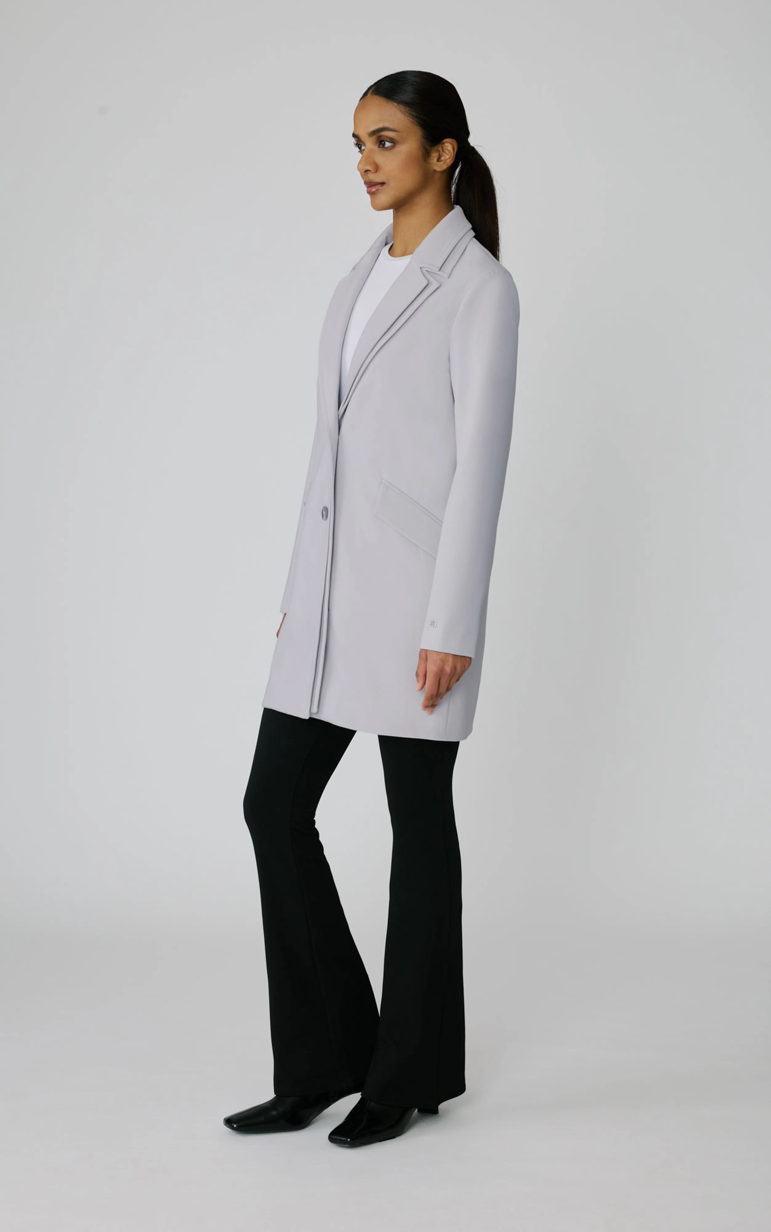 Trendy Cut FABRIZA DRAPY NOTCH COLLAR STRAIGHT TRENCH