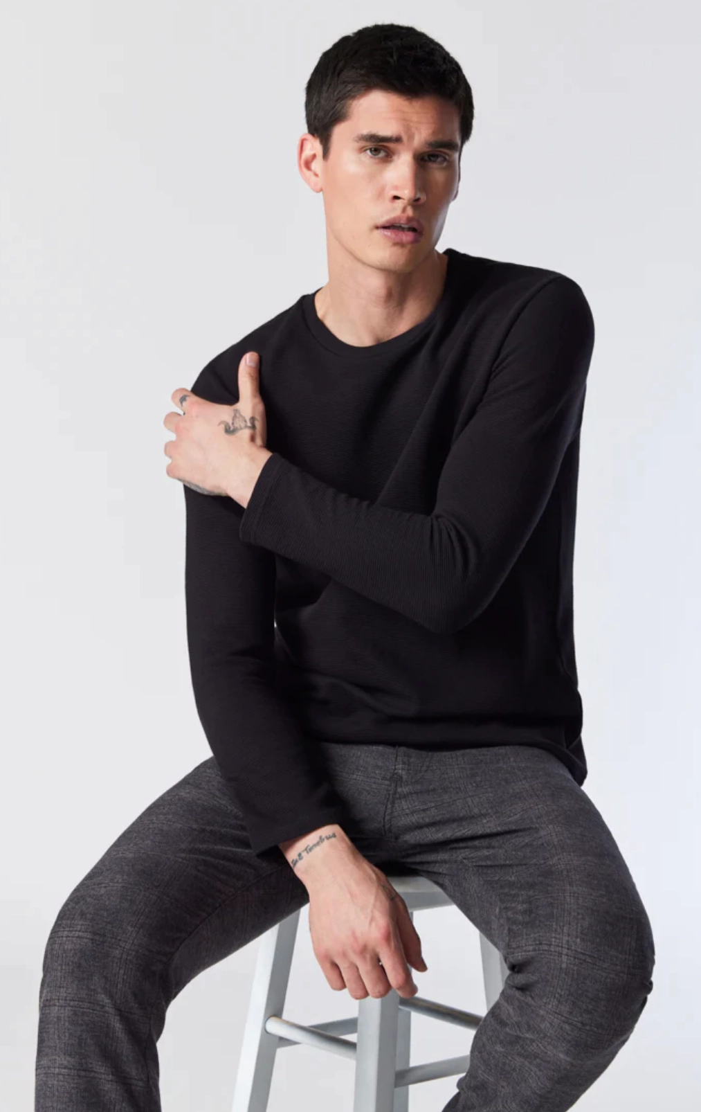 Relaxed Look JAKE GREY CHECK FANCY PANT