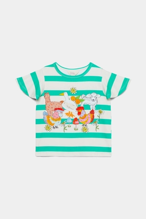 windproof Stretchable Armholes Farm Kids SS Tee
