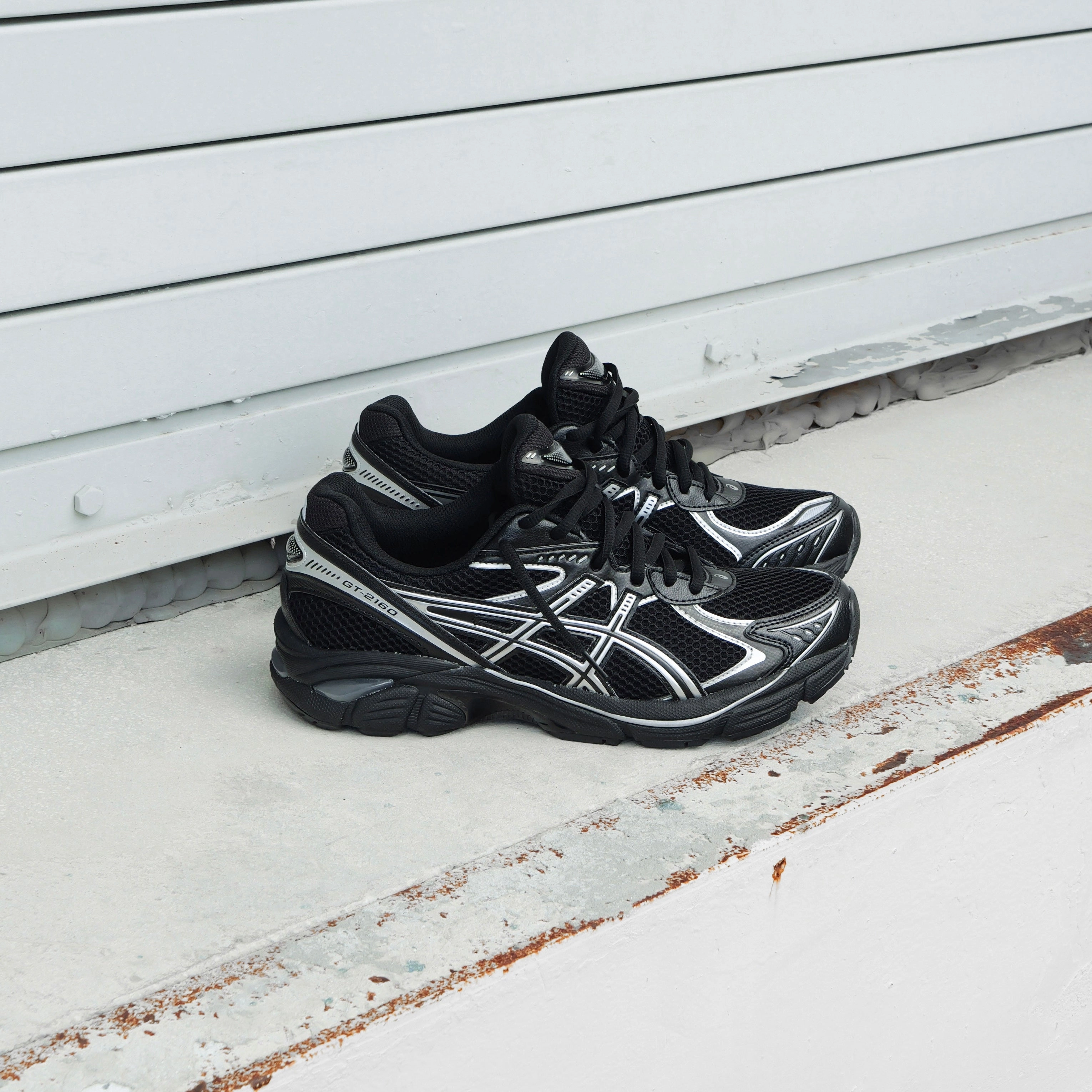 Mens Asics GT-2160 (Black/Pure Silver) Foot Glide