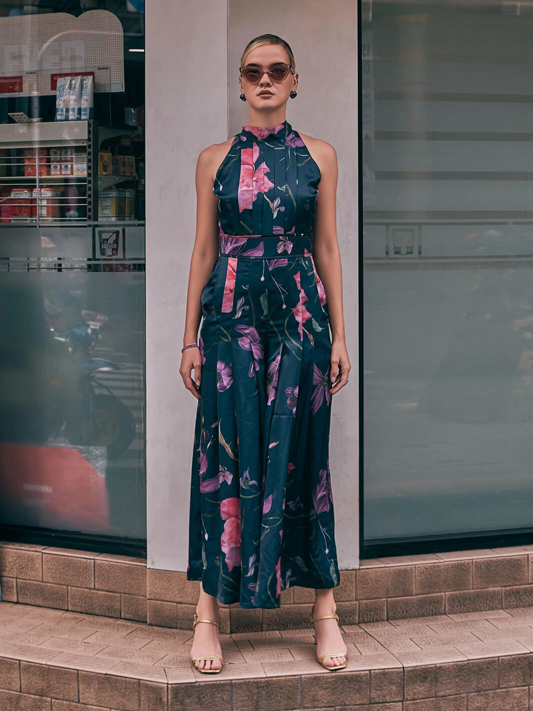 Upper East Pleated Jumpsuit polka-dot Fresh Outfit