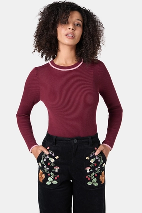 Fifi Rib Knit Top Comfy Stretch Design