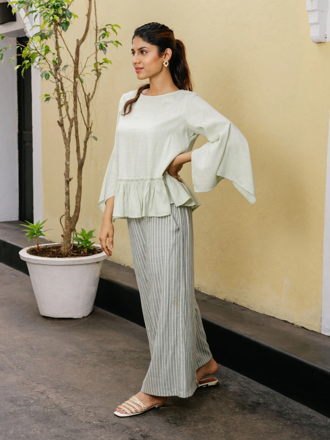 Fiji Top Subtle Lines Structured-Shape