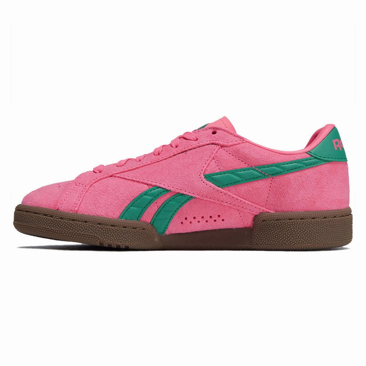 Anti Slip Insole Shock Diffusion Pad Reebok Womens Club C Grounds UK Shoes - Atomic Pink/Upgrade Green/Gum