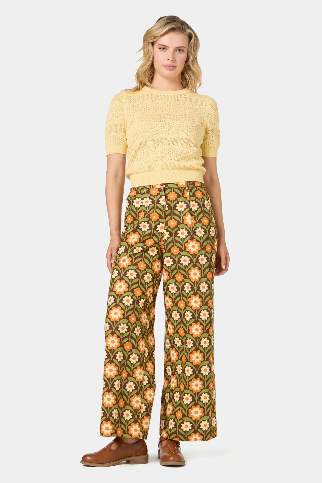 Earthy Music Event Student Outfit Work Ready Cleo Geo Relaxed Pant