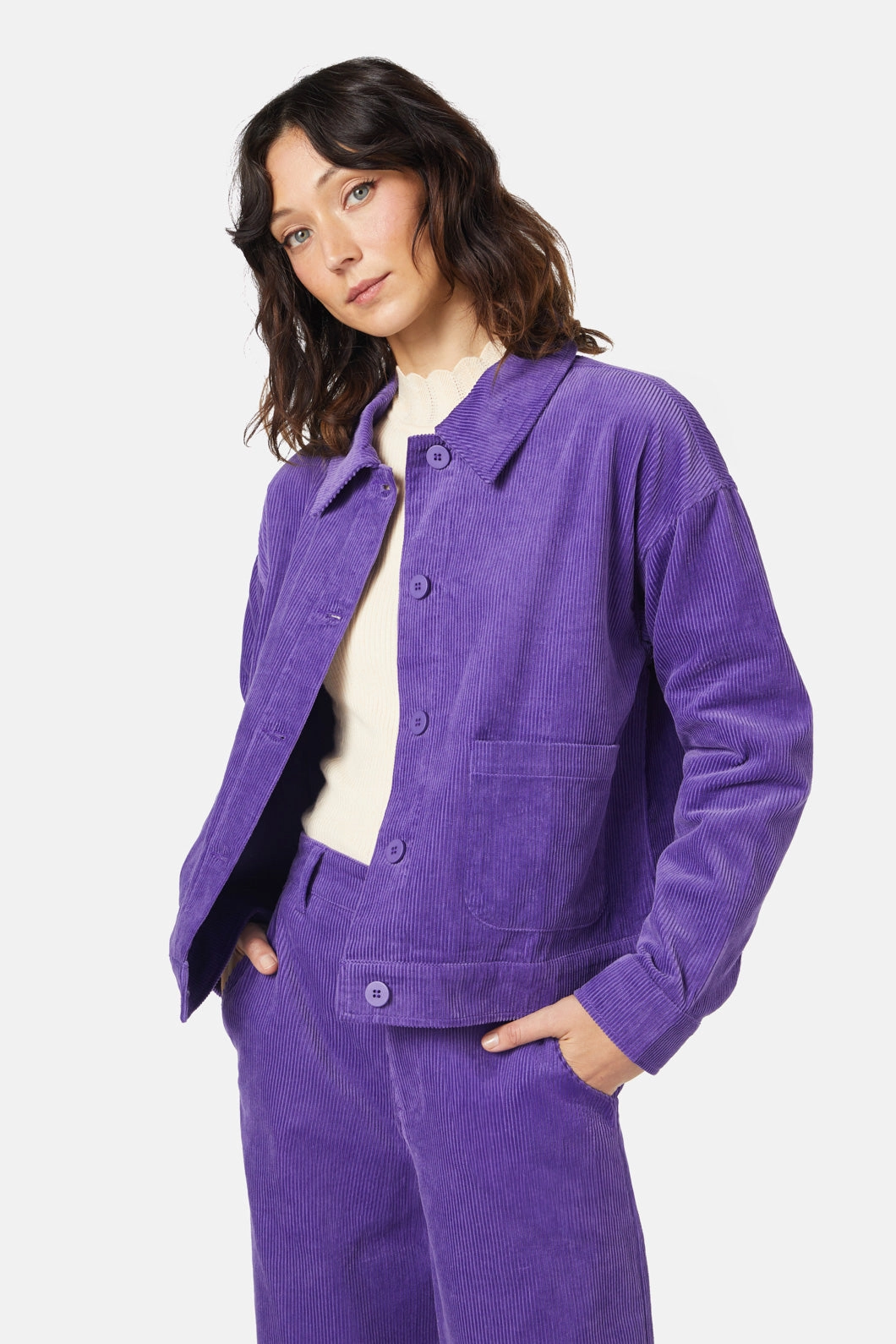 Jamie Cord Jacket Sustainable Packaging