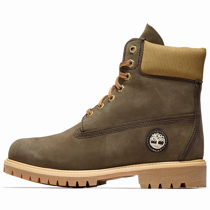 Compact Form Timberland Premium 6" Lace Up Waterproof Boot - Dark Brown/Nubuck Olive