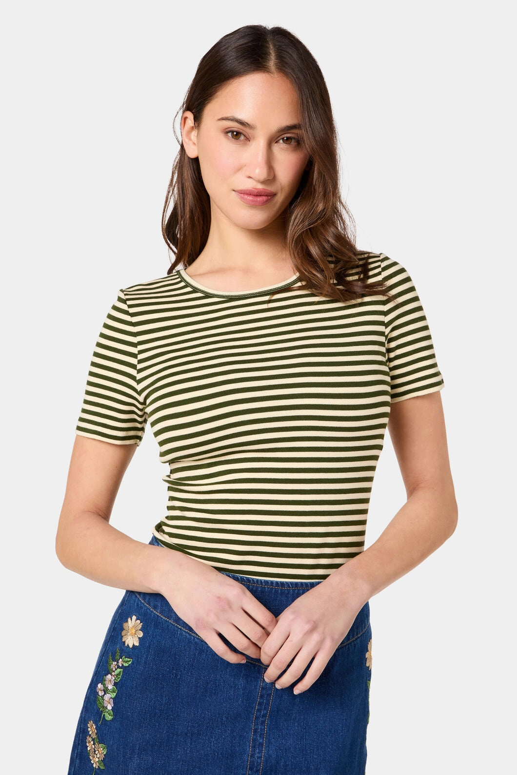 Heather Effect Finish Penny Stripe Tee