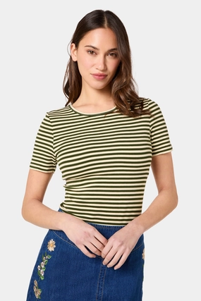 Heather Effect Finish Penny Stripe Tee