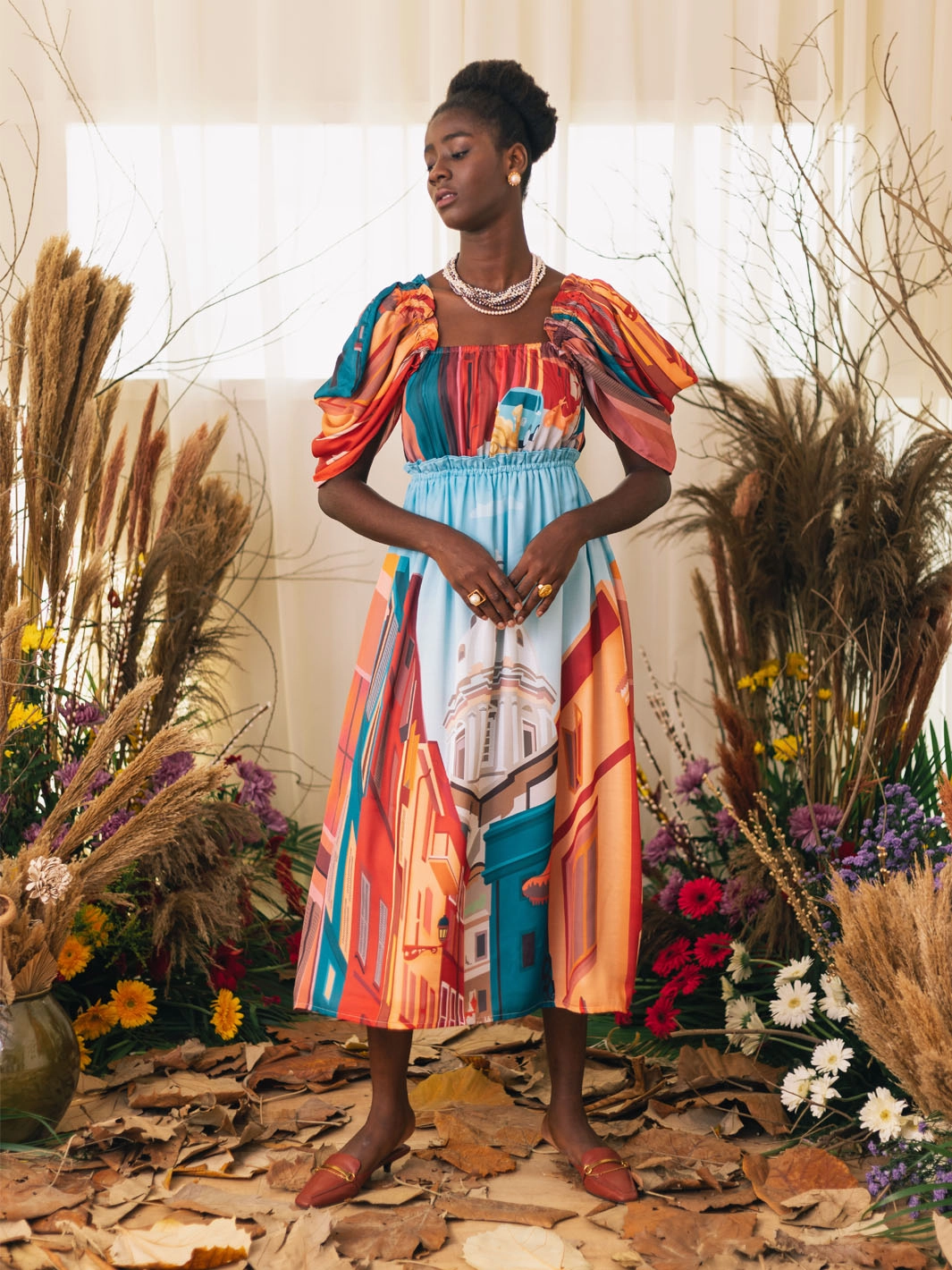 Unique Cut Easy Flow Rome Dress