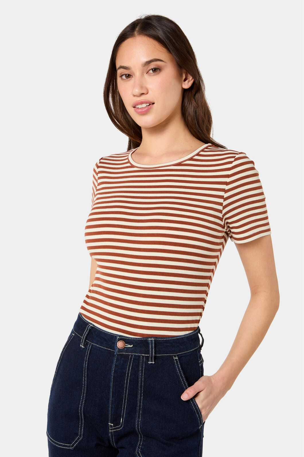Jenny Stripe Tee Fitted Tank RelaxedFit