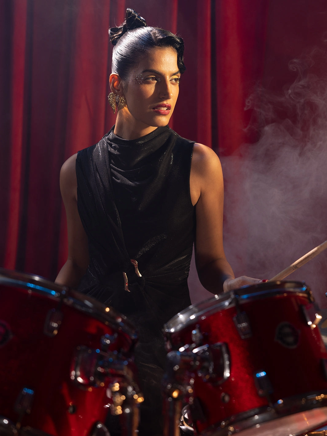 Lined interior Grass Soft Grace Drape Gown With Buckle