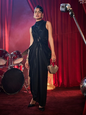 Grace Drape Gown With Buckle Soft Material