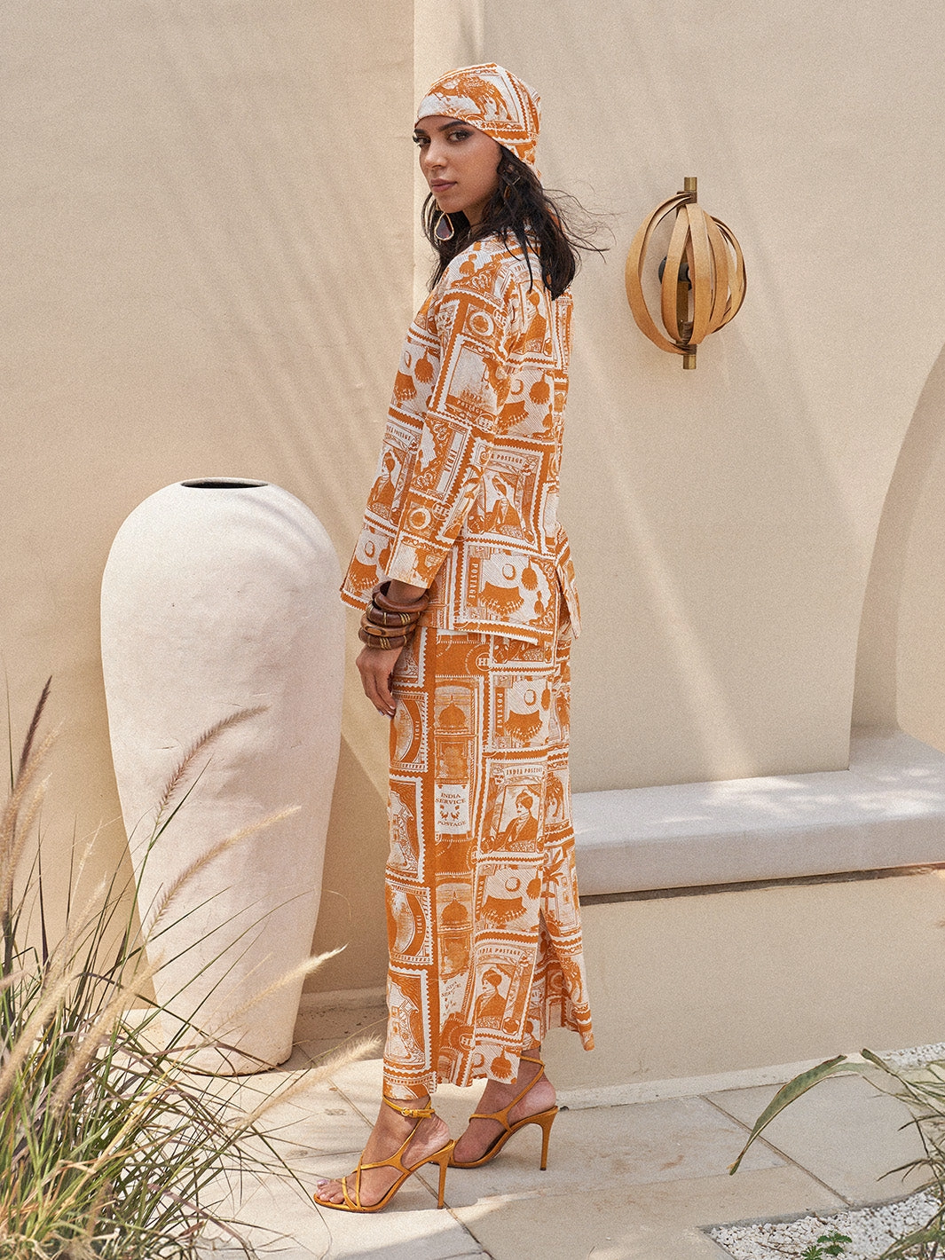 Timeless Soft Stud-Detail Rajwada Jacket And Pant Co-ord Set