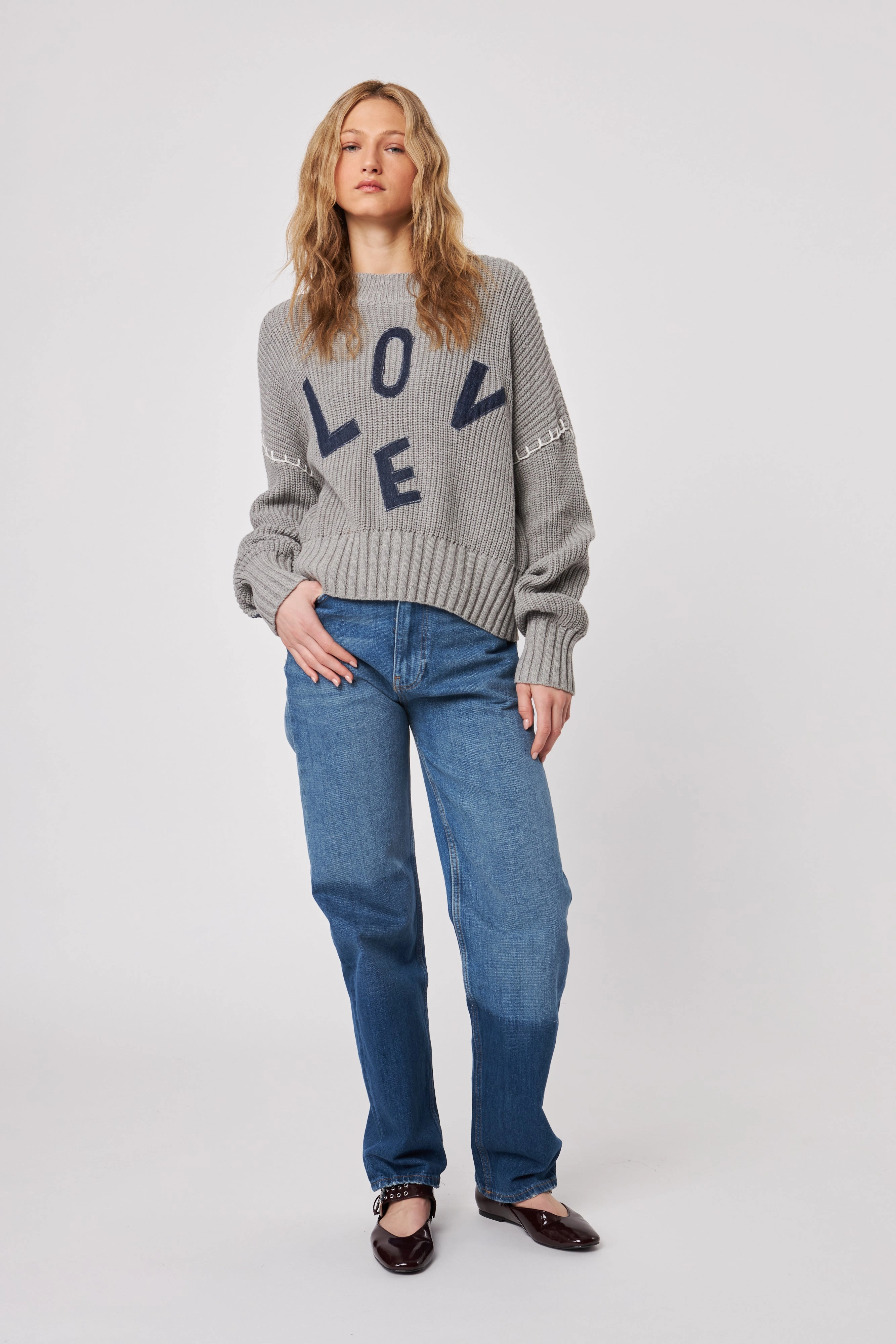 HighCollared Design Korean Fresh FORD SCATTERED LOVE SWEATER