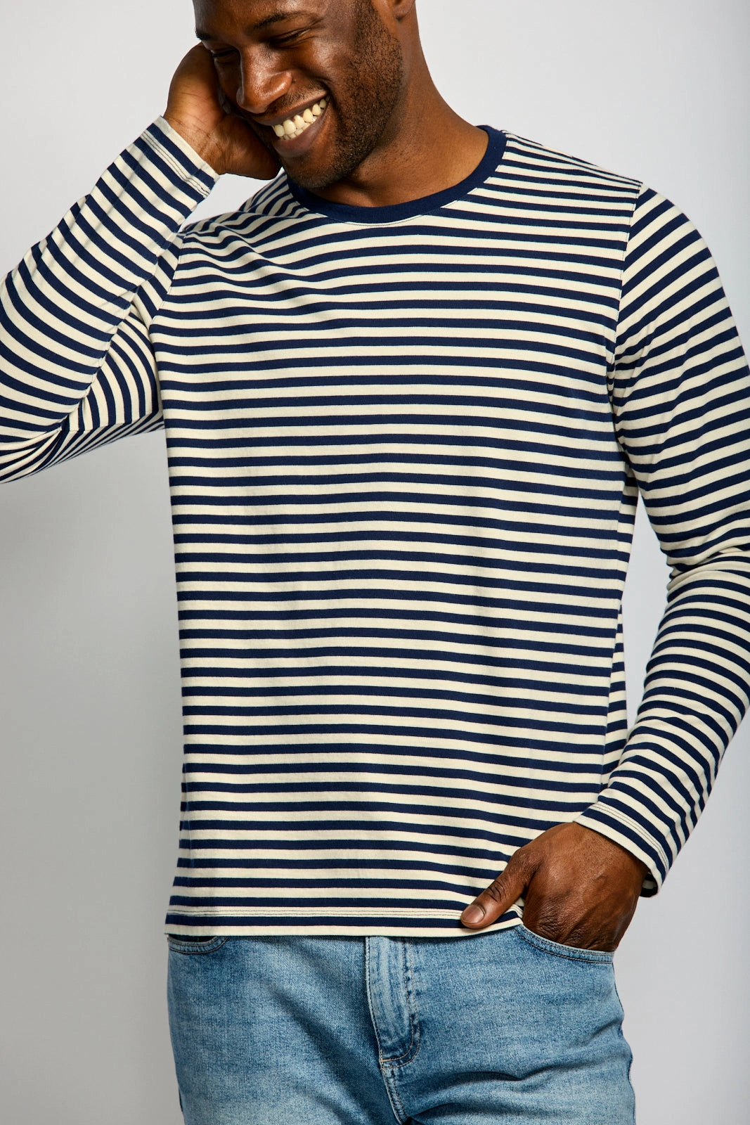 LONG SLEEVE STRIPED TEE Trendy Sweatpants