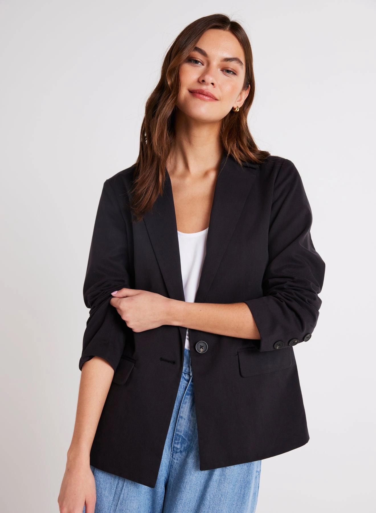 SINGLE BREASTED BLAZER Glass Fit High-Quality Fabric