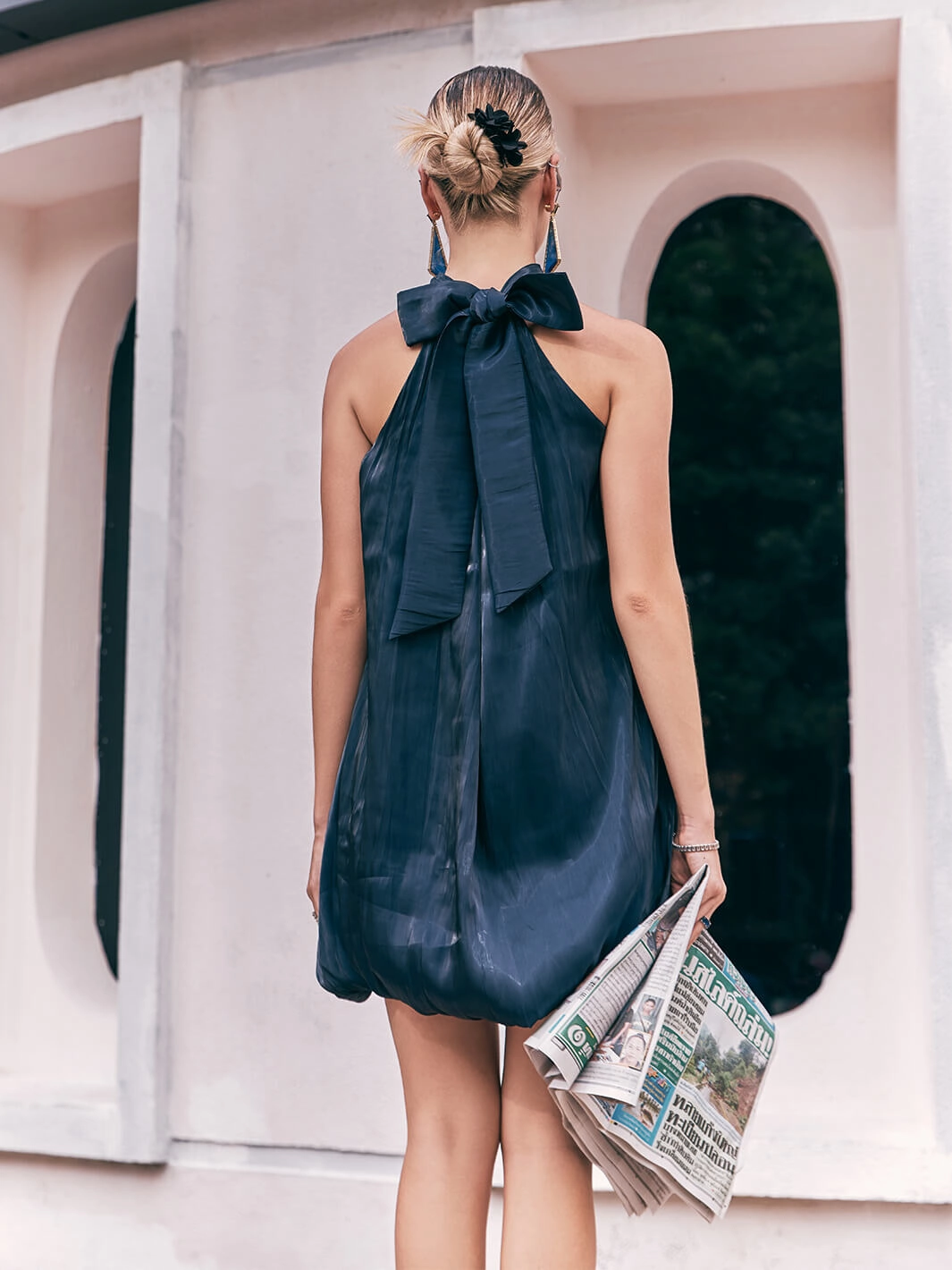 Manhattan Organza Applique Floral Dress Color Pop Statement-Piece