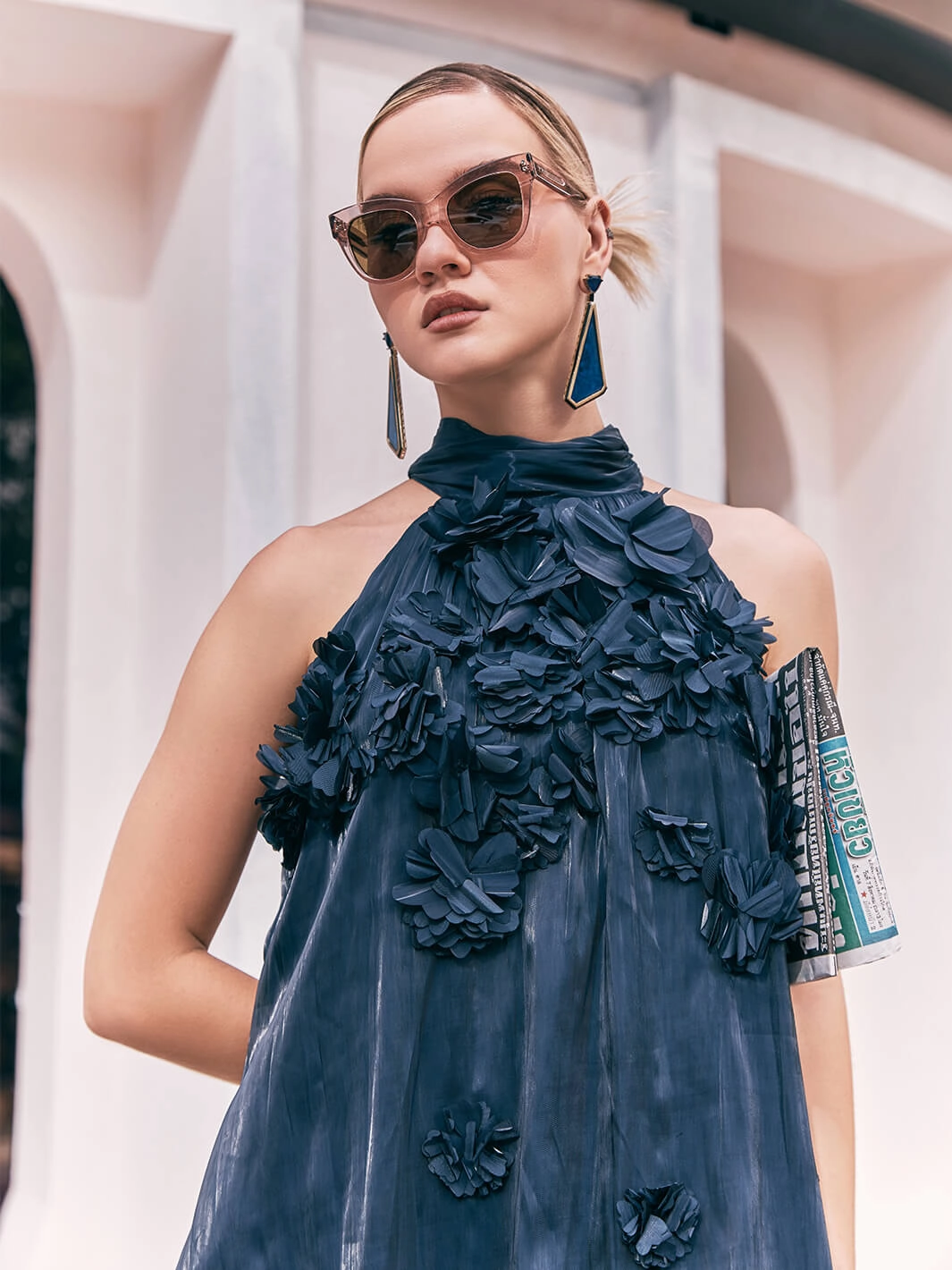 DeepPocketStyle Clean Stitch Manhattan Organza Applique Floral Dress