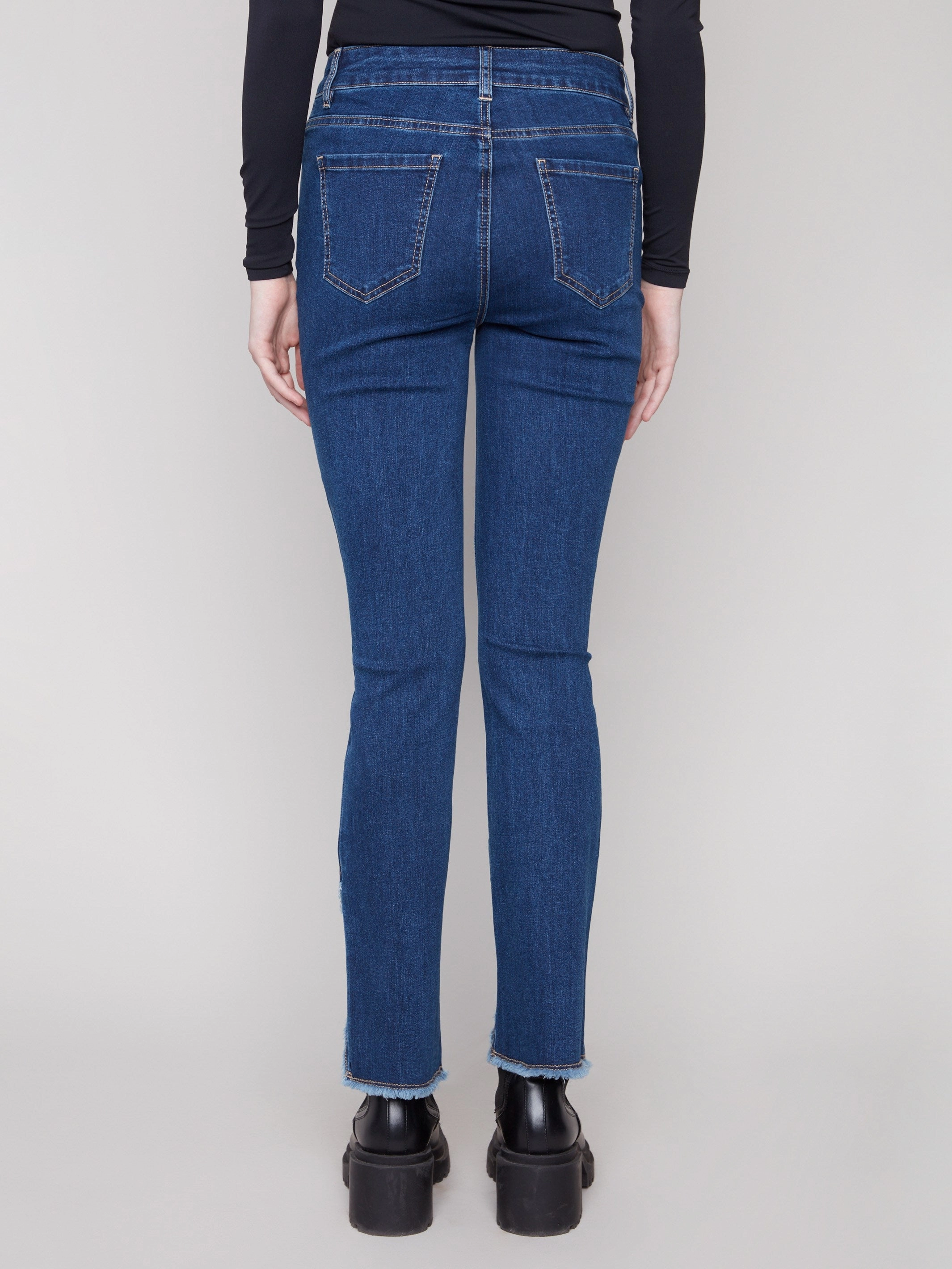 Timeless Design Front Tulip Hem Jeans - Indigo