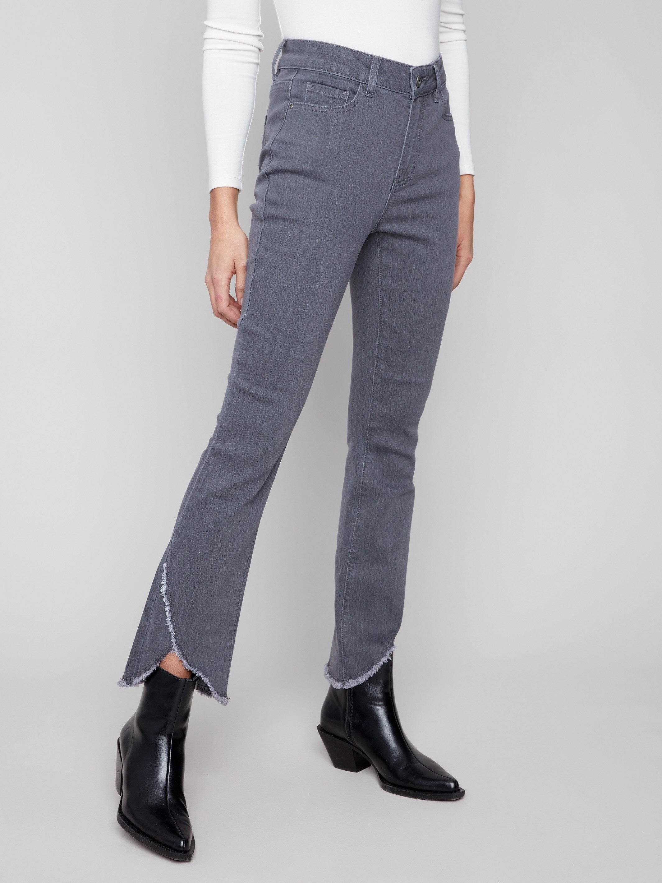 Front Tulip Hem Jeans - Medium Grey Weekend Warrior Creative Look Modern Sleek Look