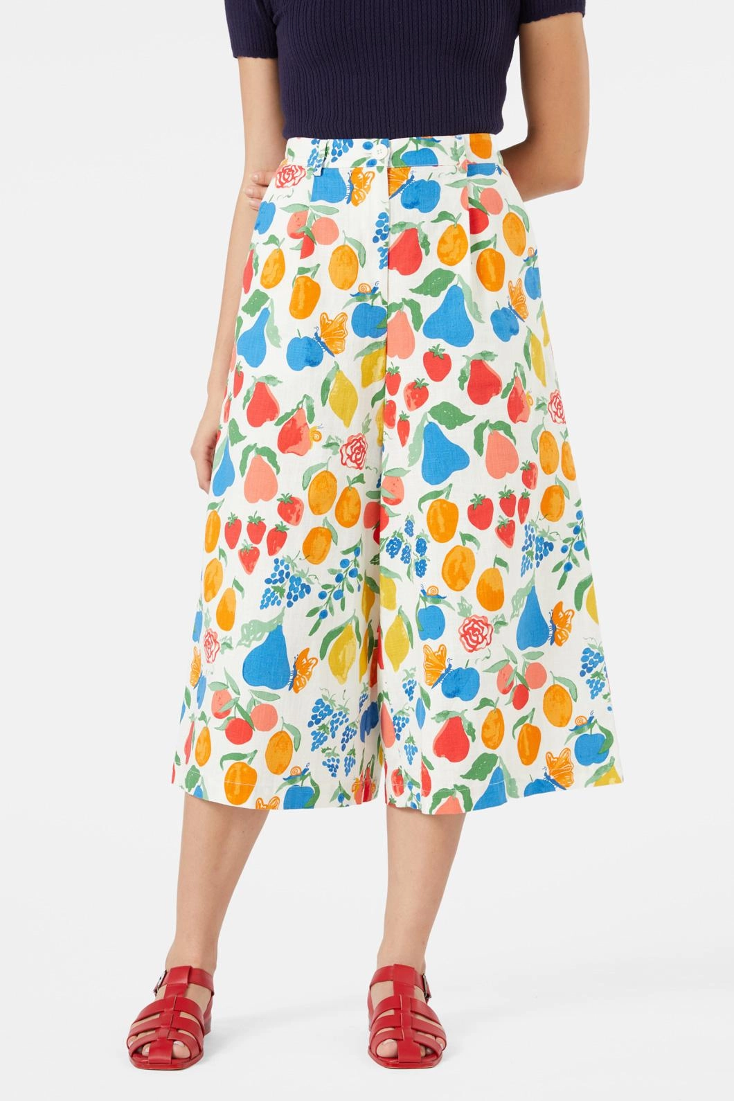 Rainy Day Brunch Outfit Style Blend Fruit Bowl Culotte